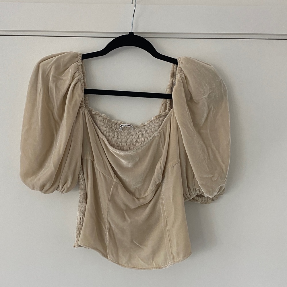 Reformation Luka Top — Almond